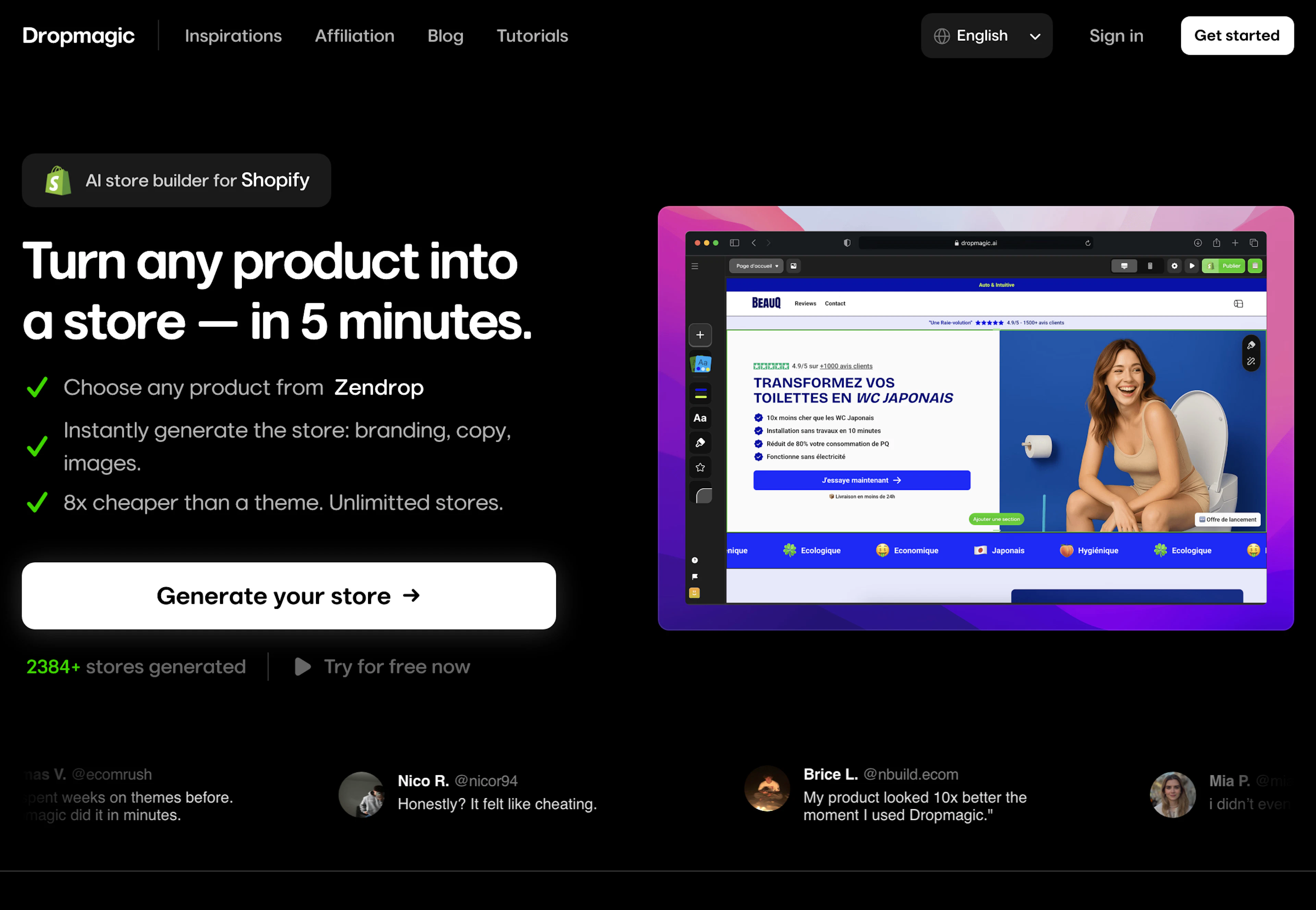 Dropmagic - AI Tool Features, UI & Interface Overview