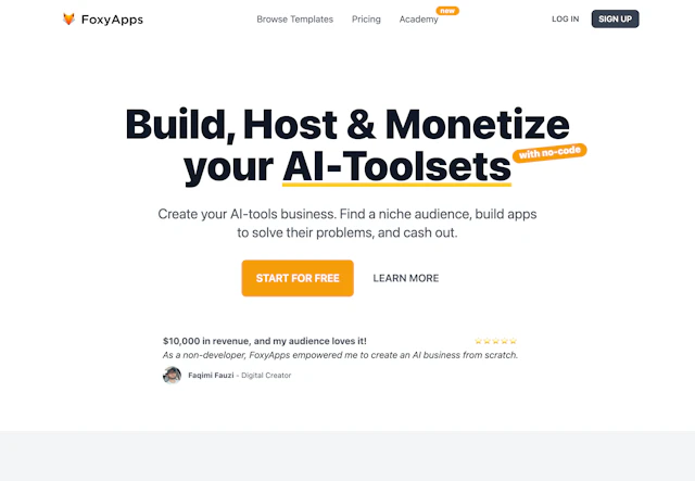 FoxyApps - AI Tool Logo & Interface