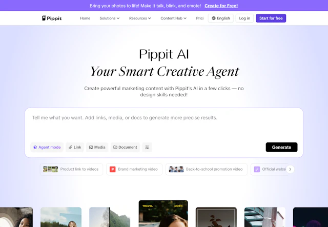Pippit AI - AI Tool Logo & Interface