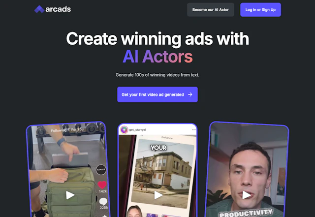 Arcads - AI Tool Logo & Interface