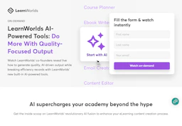 LearnWorlds AI - AI Tool Profile and Logo Preview
