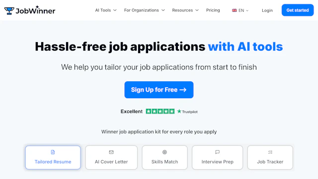 JobWinner - AI Tool Logo & Interface