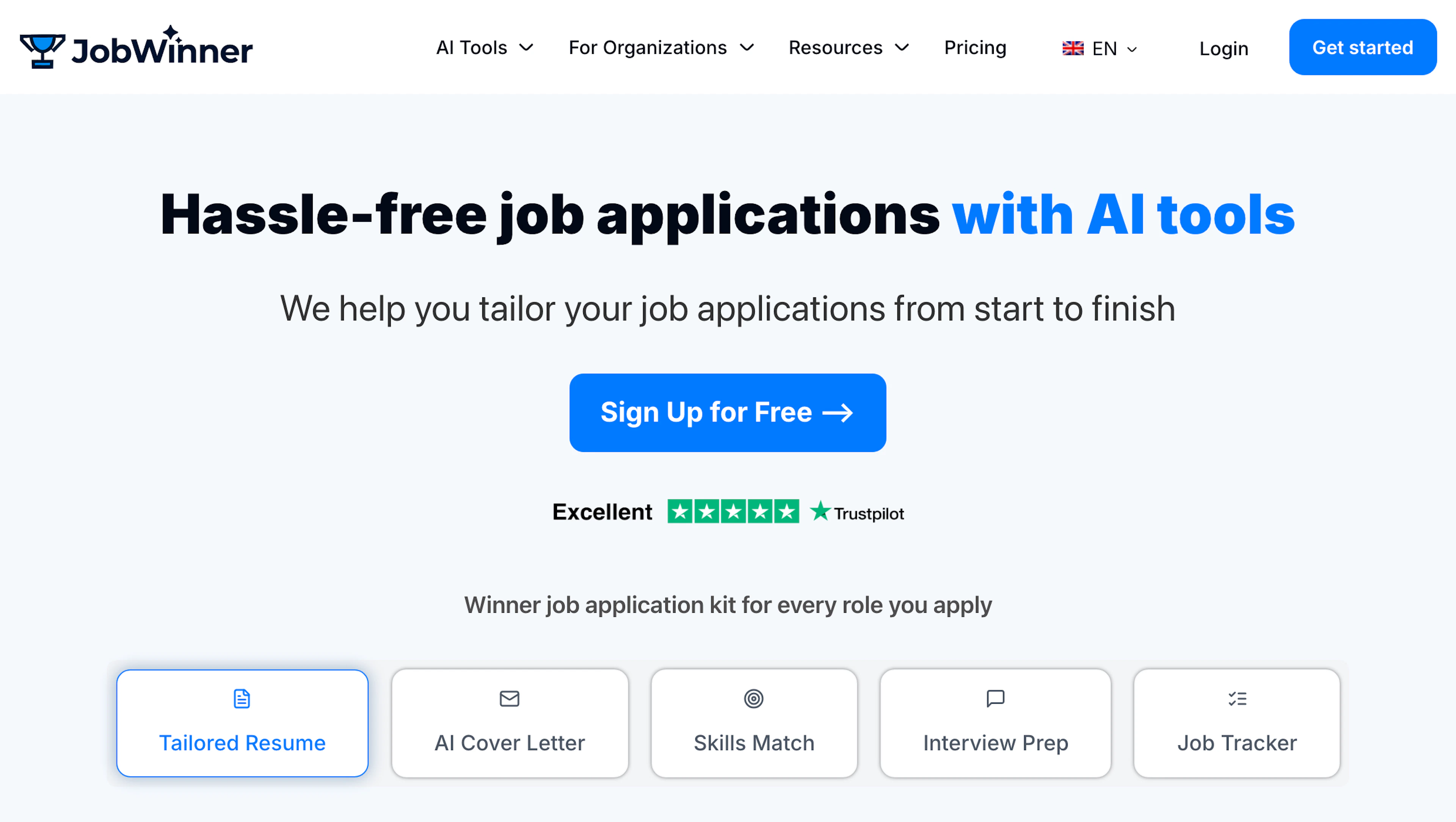 JobWinner - AI Tool Features, UI & Interface Overview