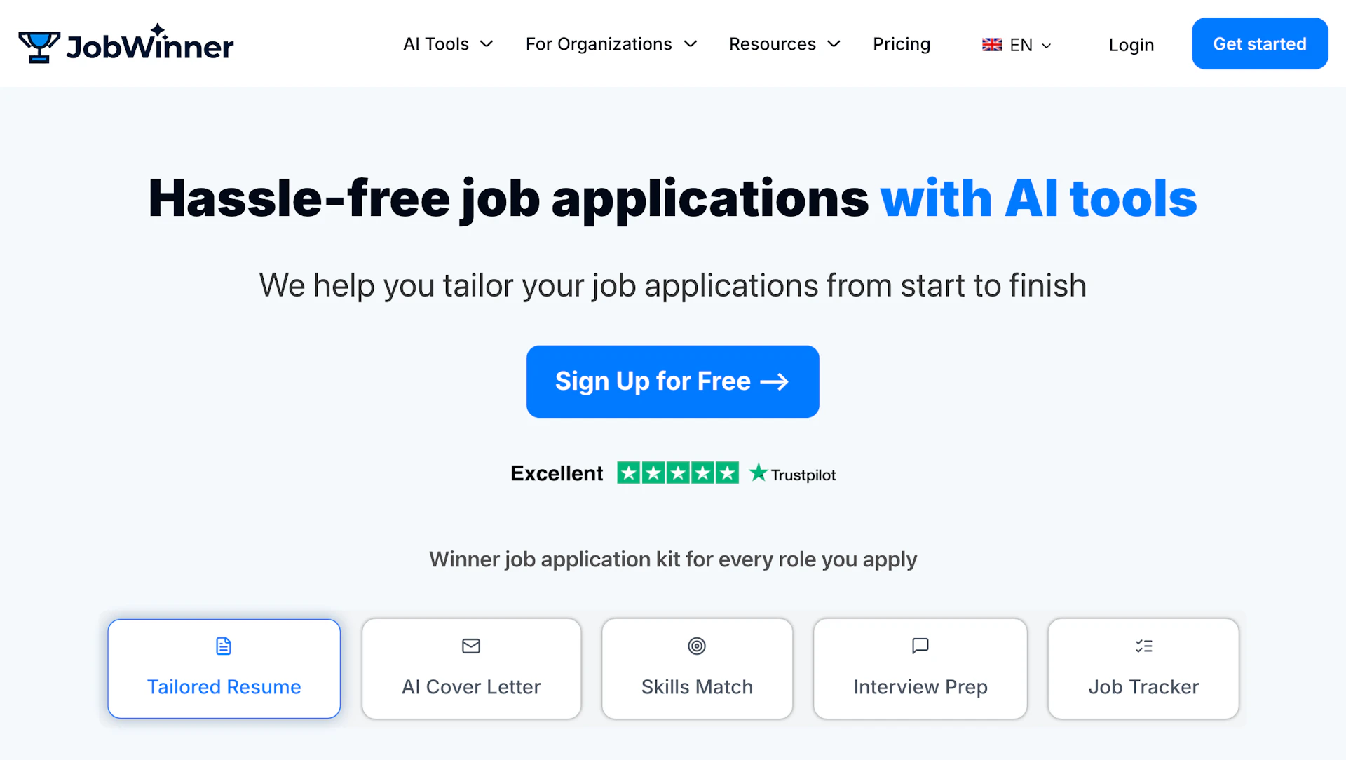 JobWinner - AI Tool Features, UI & Interface Overview