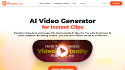 RenderLion - AI Tool Profile and Logo Preview