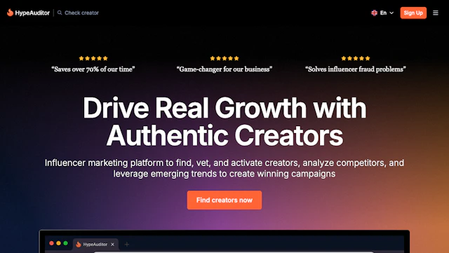 HypeAuditor - AI Tool Logo & Interface