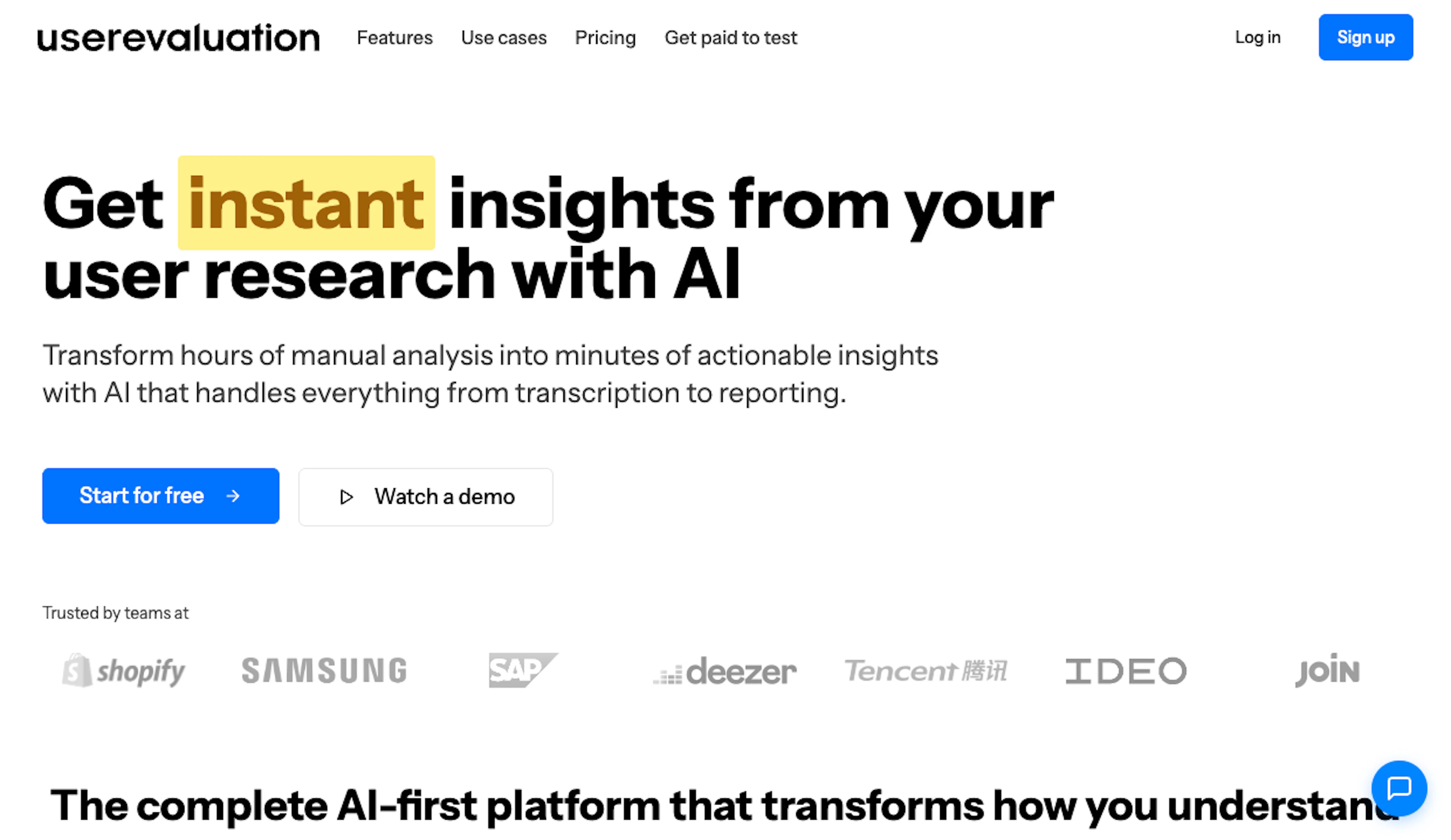 User Evaluation - AI Tool Features, UI & Interface Overview