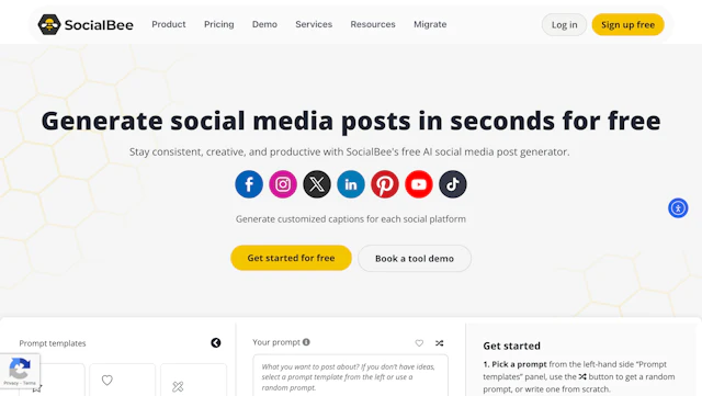 SocialBee - AI Tool Logo & Interface