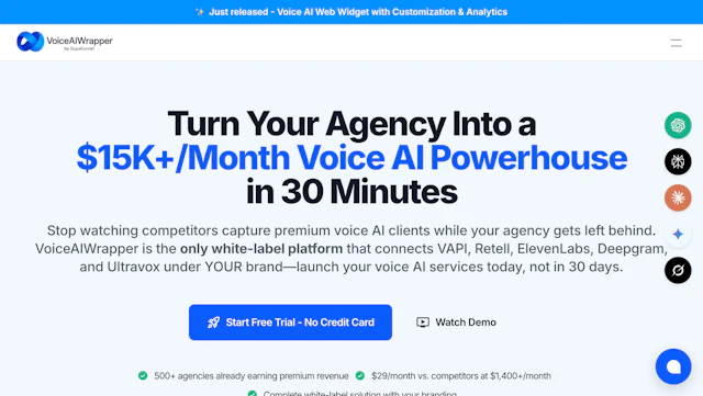 VoiceAIWrapper - AI Tool Logo & Interface