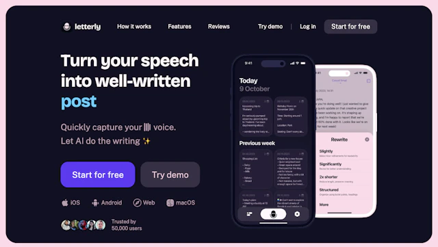 Letterly - AI Tool Logo & Interface