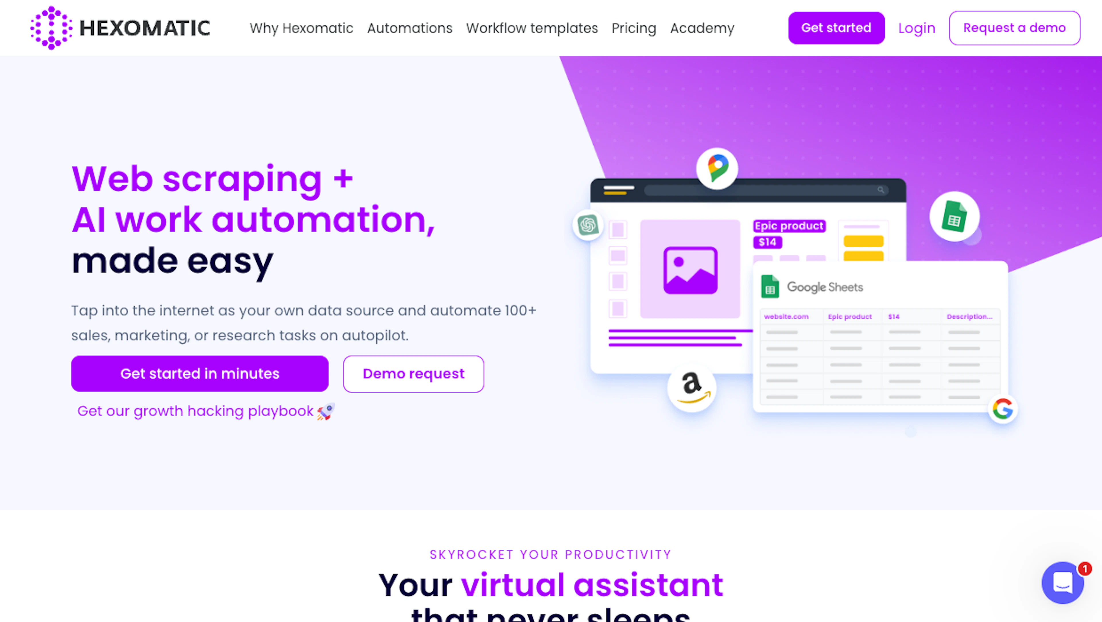 Hexomatic - AI Tool Features, UI & Interface Overview