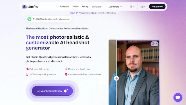 BetterPic - AI Tool Logo & Interface