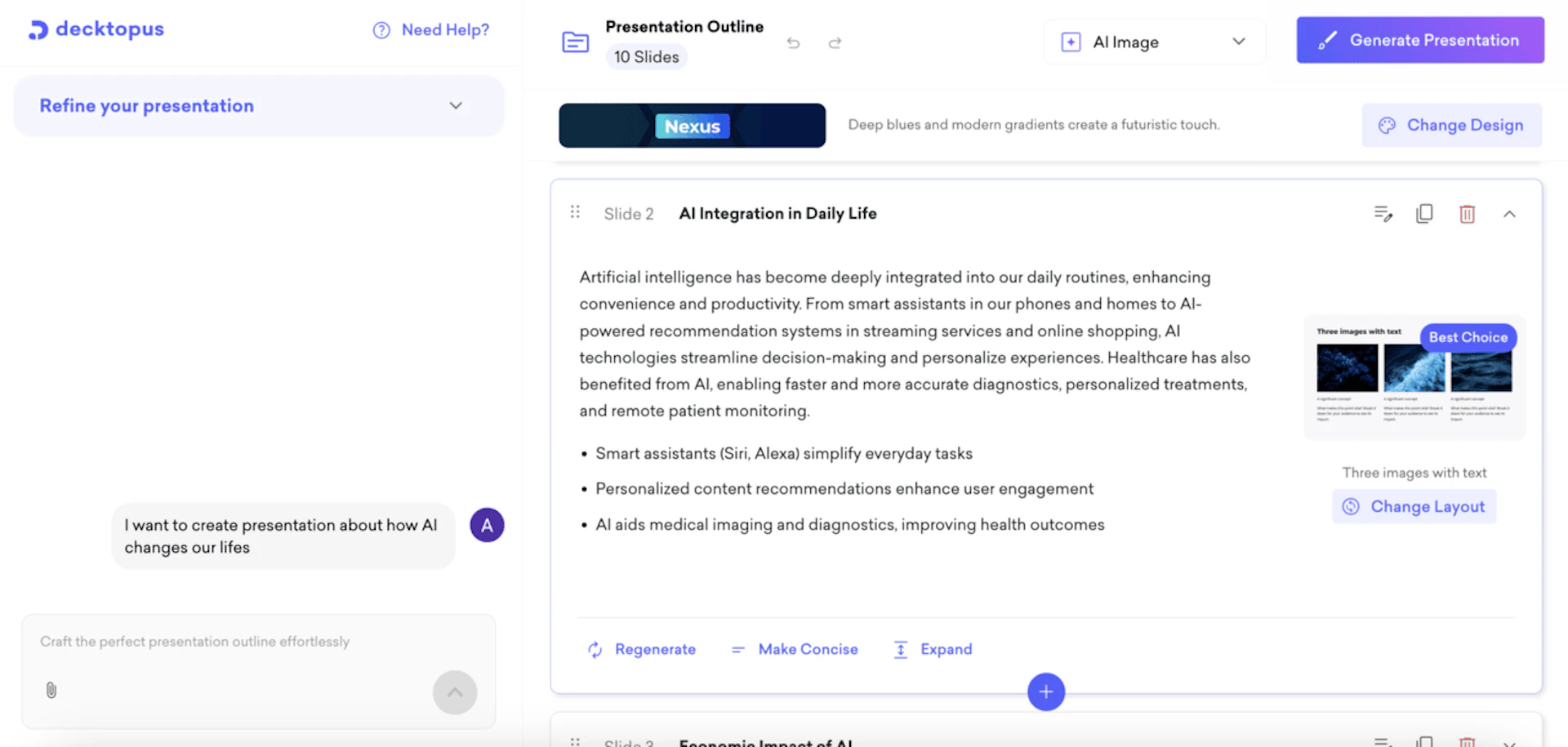 Decktopus - AI Tool Features, UI & Interface Overview