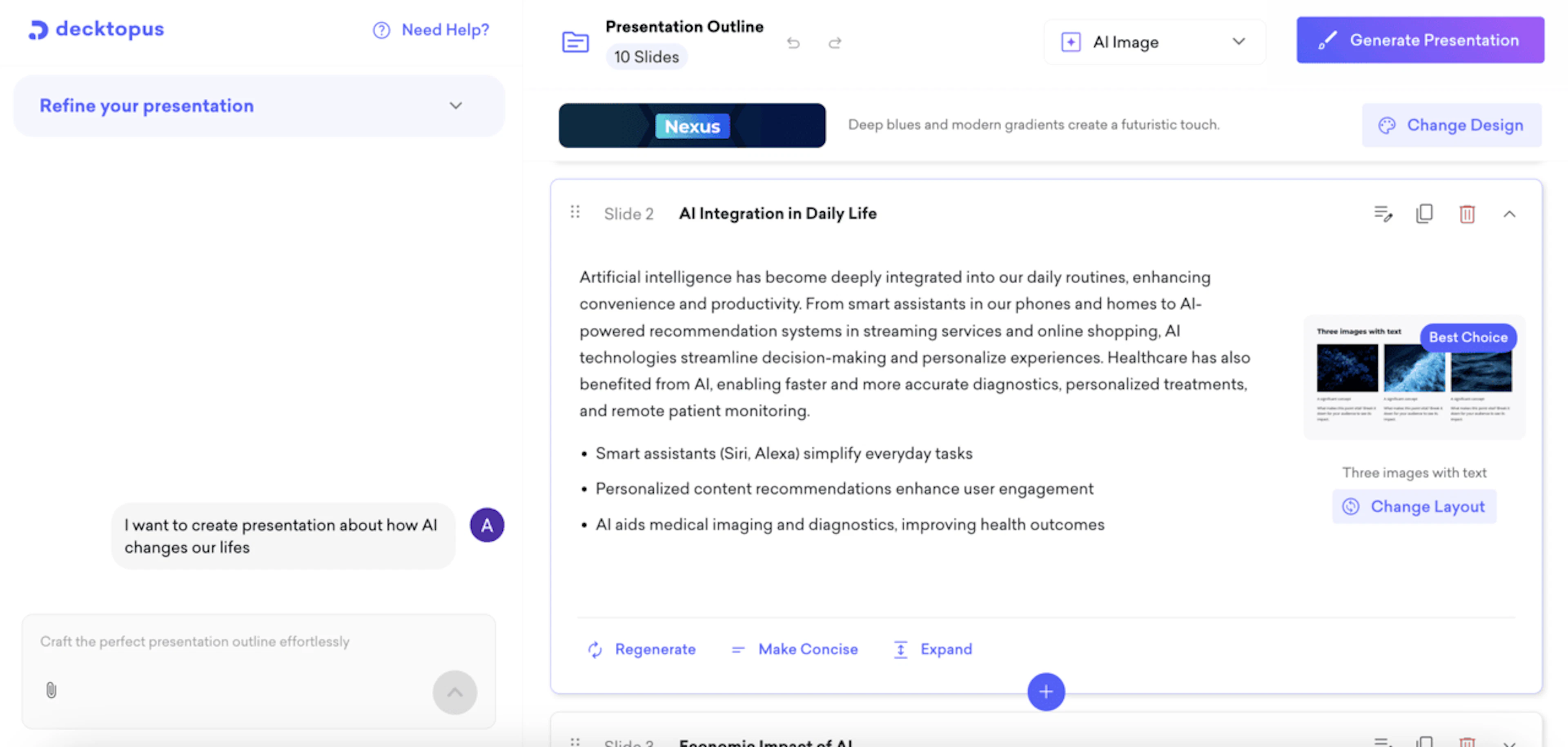 Decktopus - AI Tool Features, UI & Interface Overview