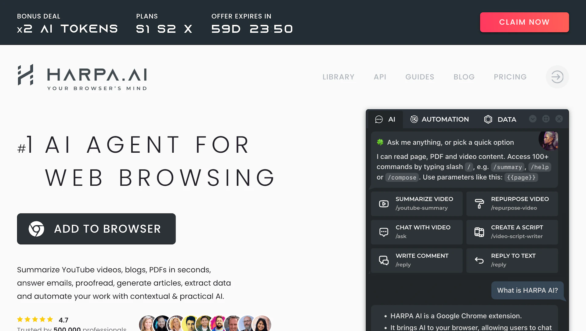 Harpa AI - AI Tool Features, UI & Interface Overview