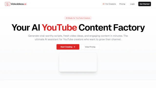 VideoIdeas.ai - AI Tool Logo & Interface