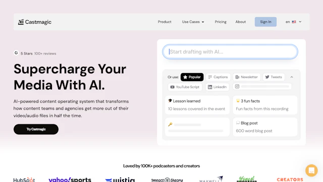 Castmagic - AI Tool Logo & Interface