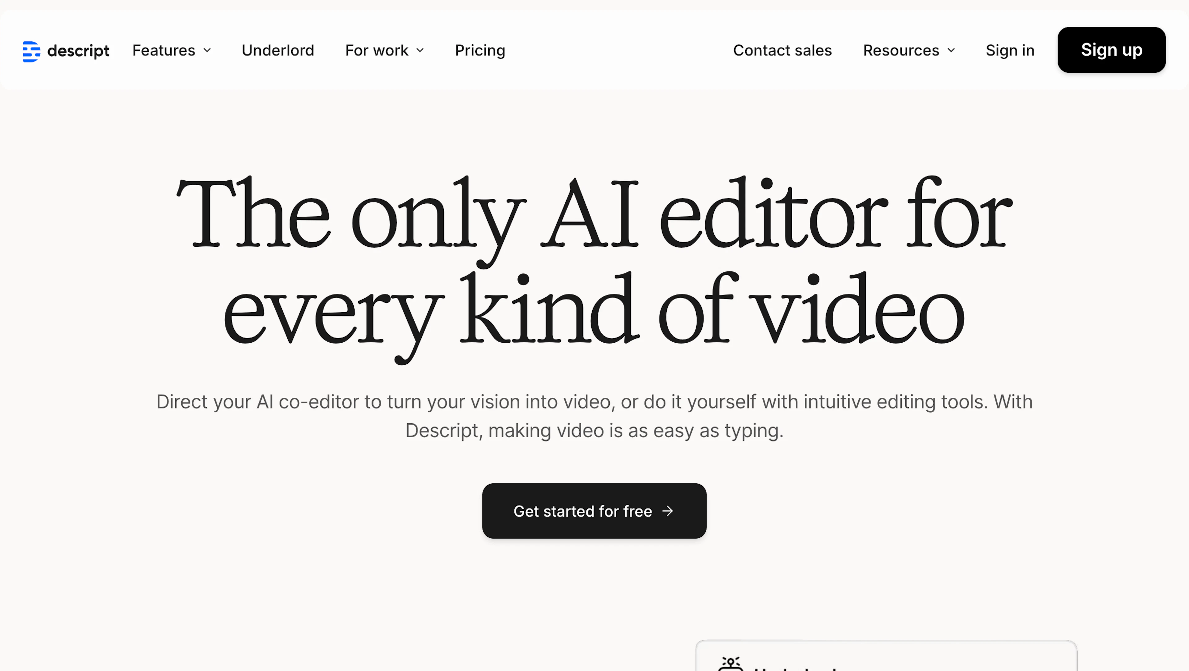 Descript - AI Tool Features, UI & Interface Overview