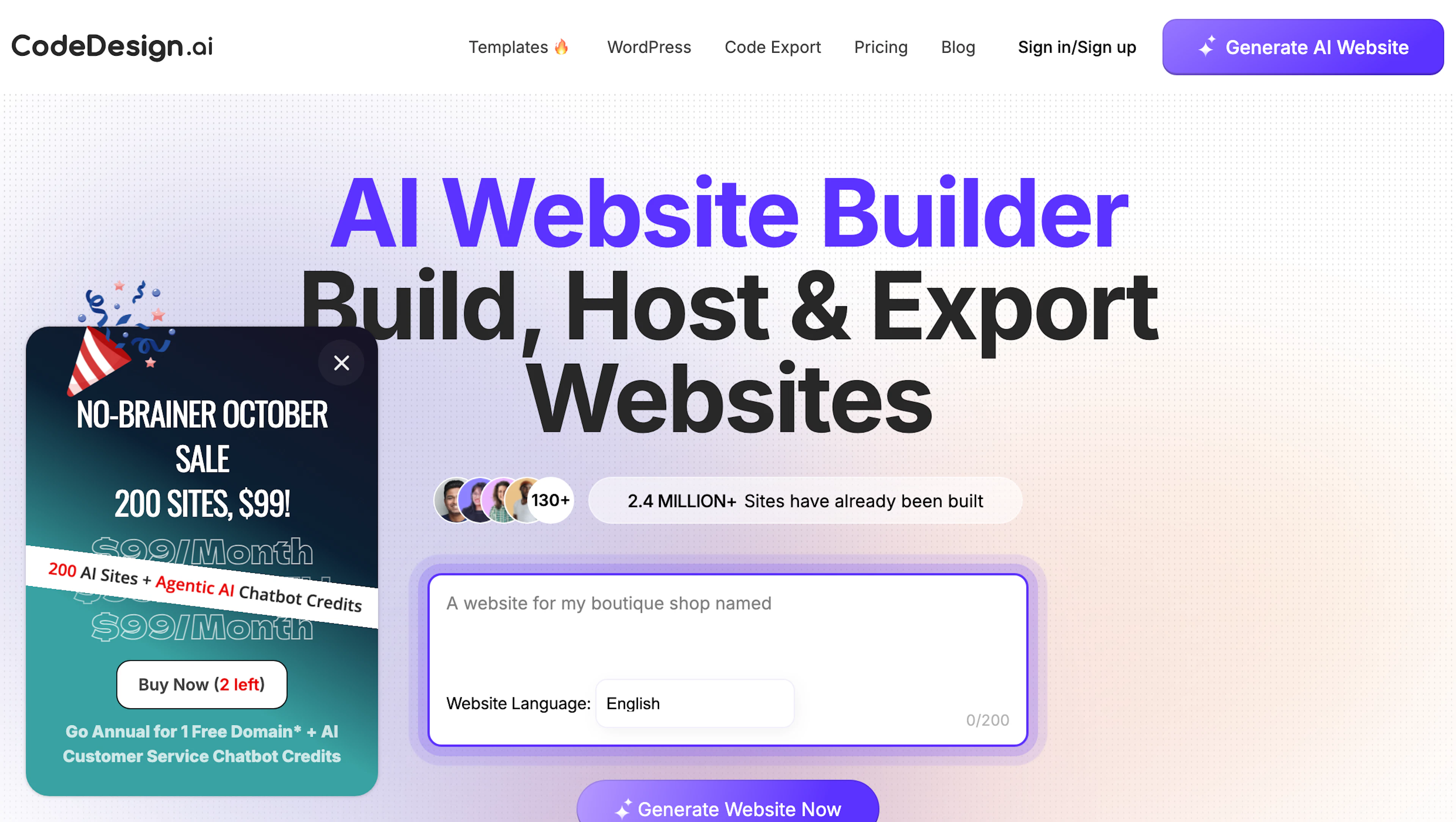 CodeDesign - AI Tool Features, UI & Interface Overview