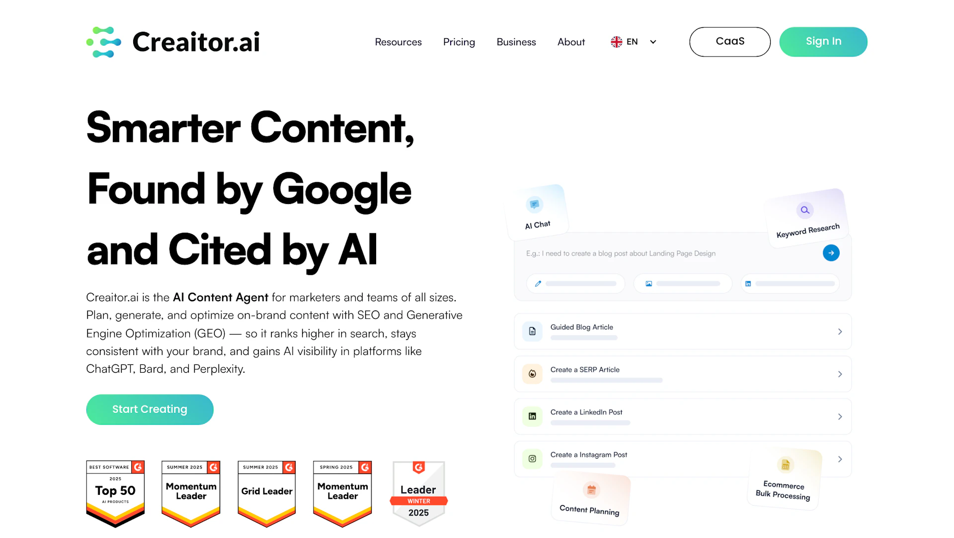 Creaitor - AI Tool Features, UI & Interface Overview