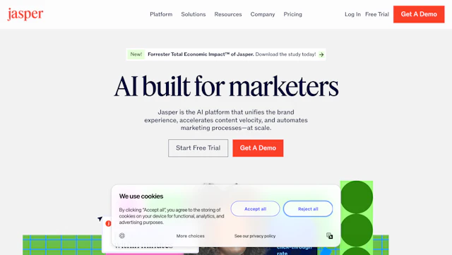 Jasper - AI Tool Logo & Interface