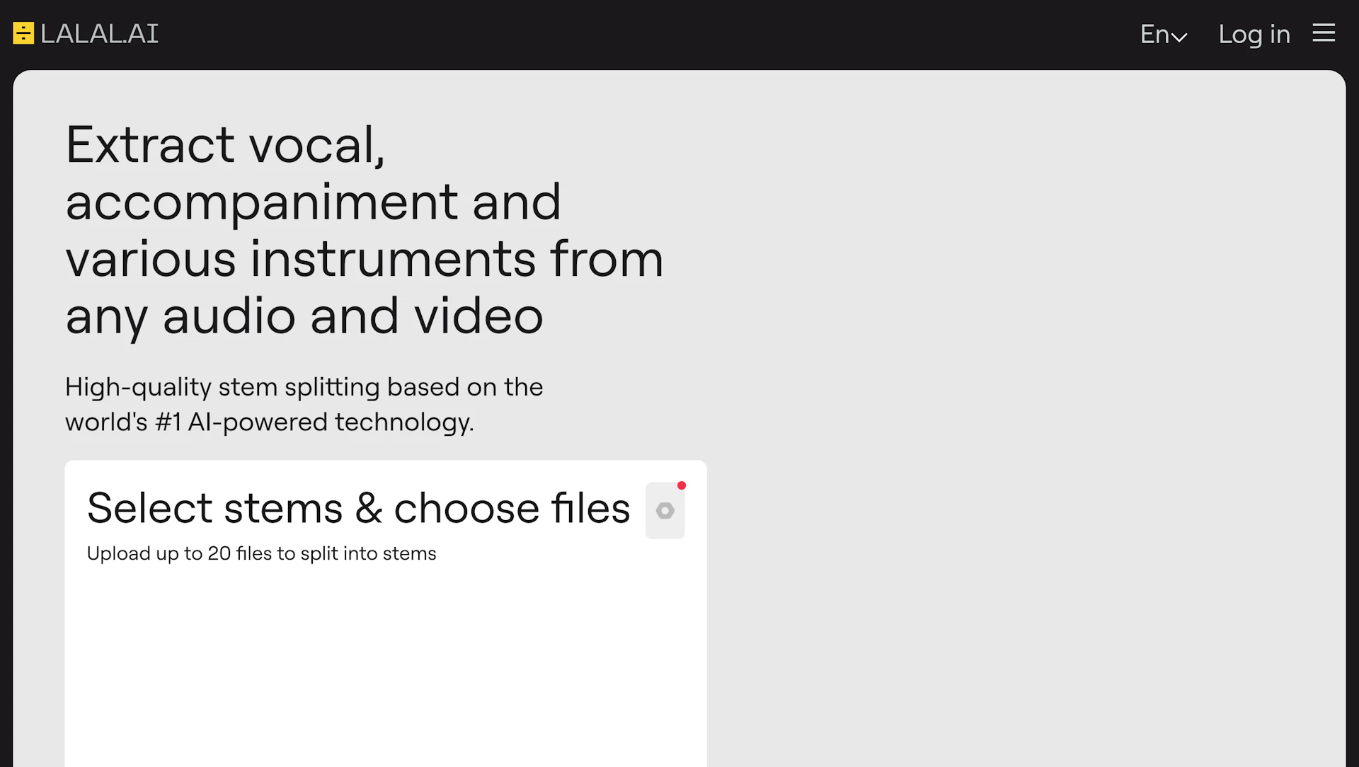 Lalal AI - AI Tool Features, UI & Interface Overview