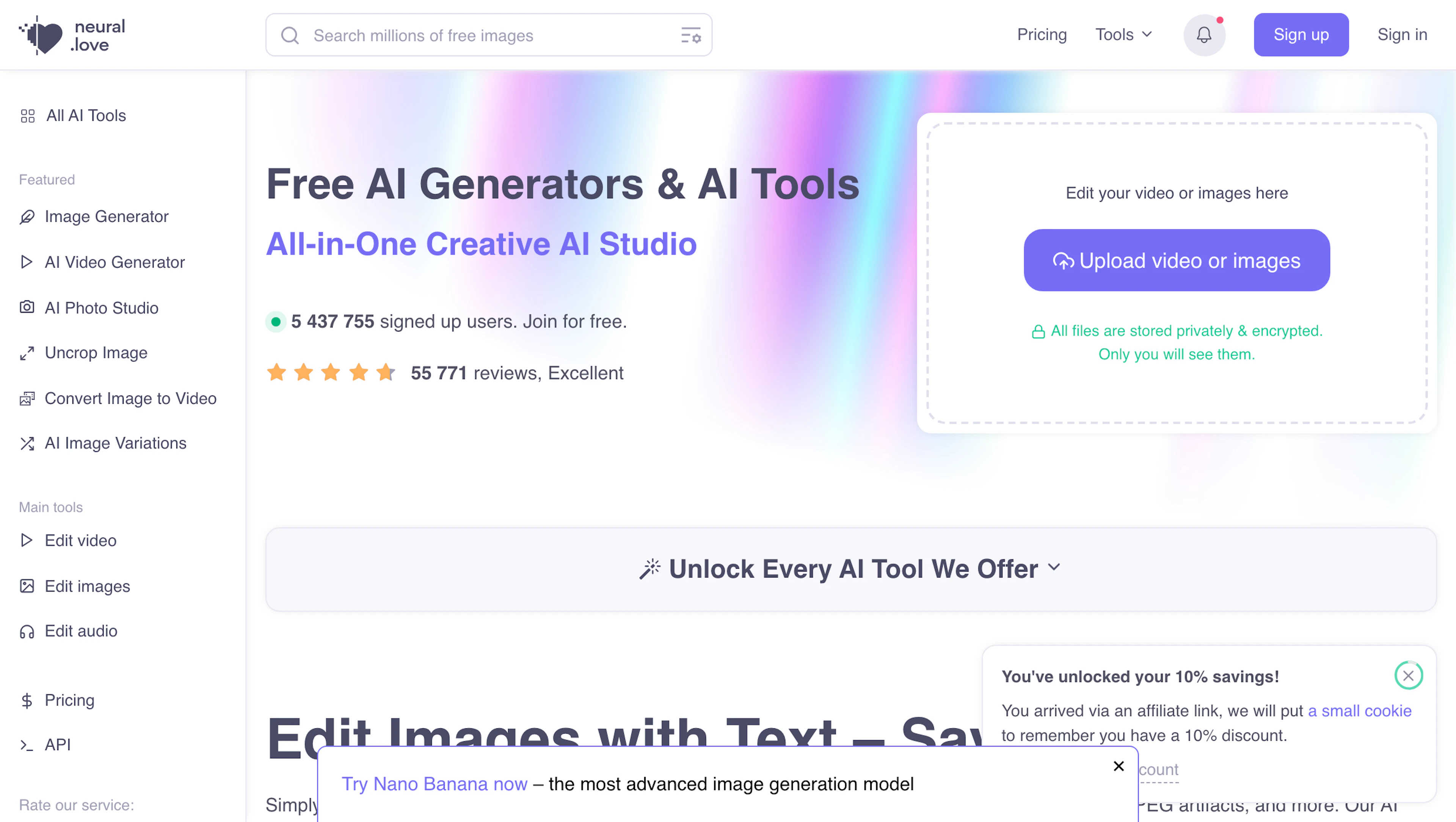 Neural Love - AI Tool Features, UI & Interface Overview