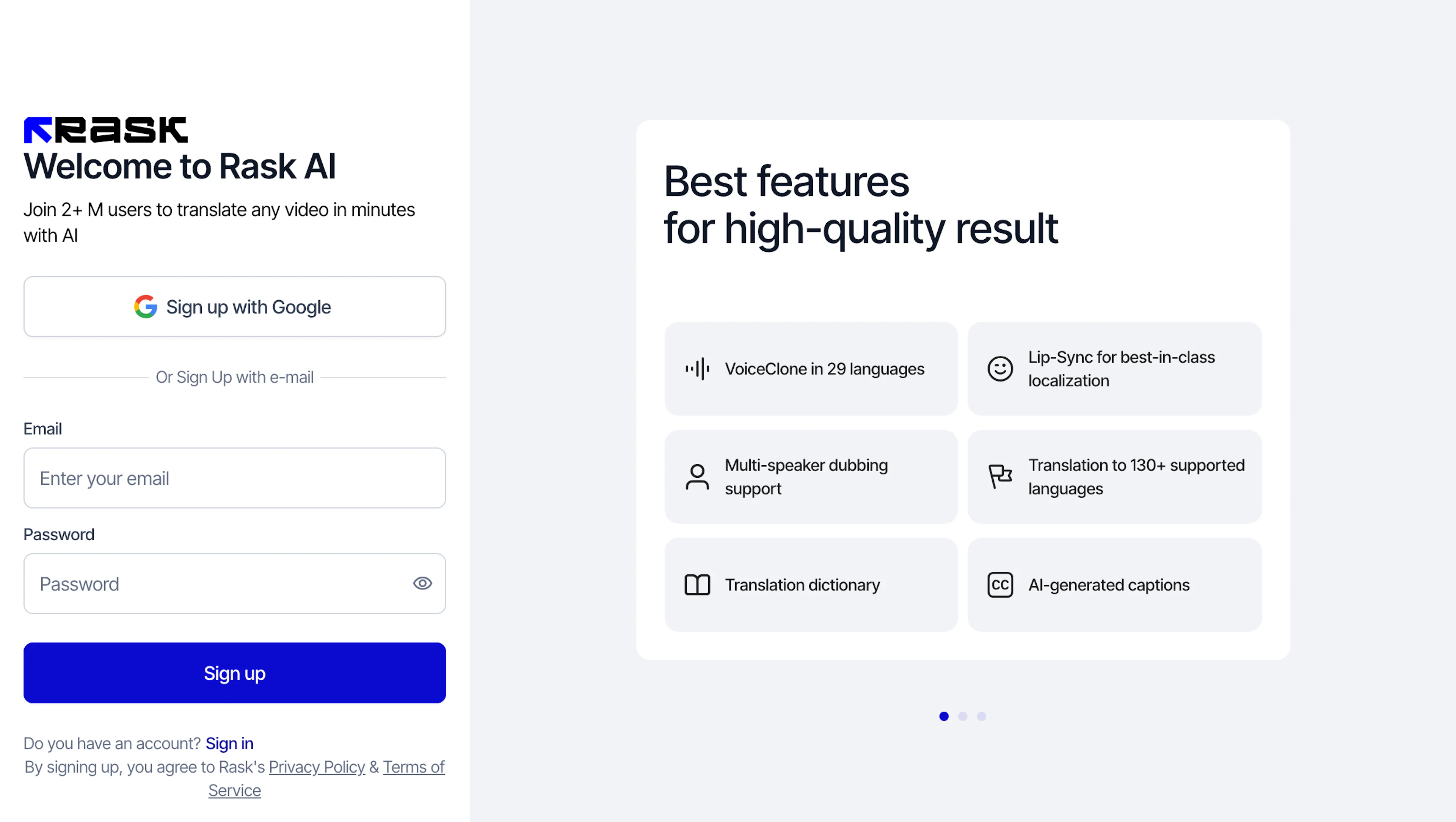 Rask - AI Tool Features, UI & Interface Overview