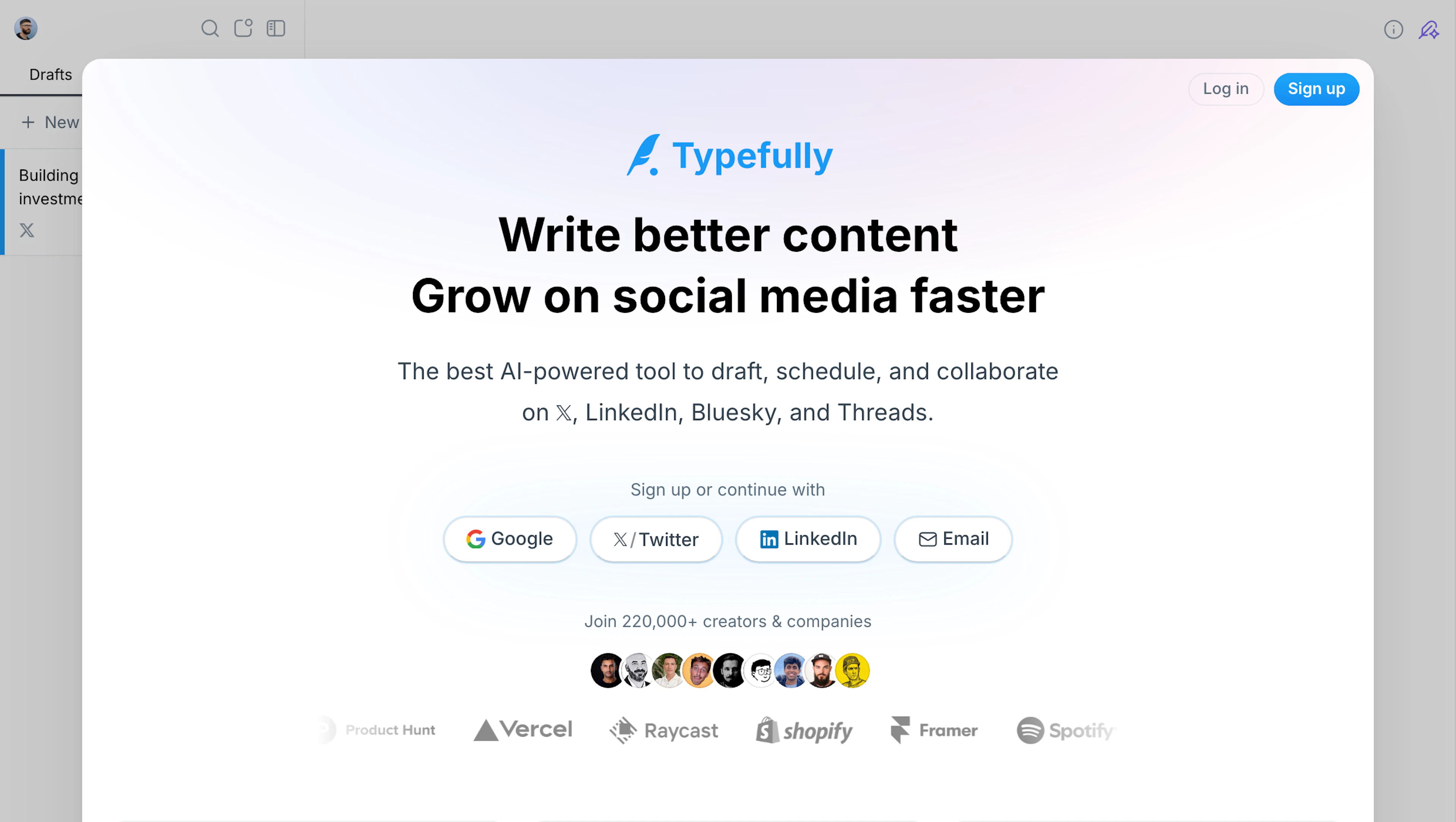 Typefully - AI Tool Features, UI & Interface Overview