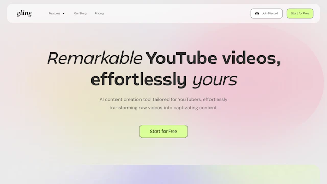 Gling - AI Tool Logo & Interface