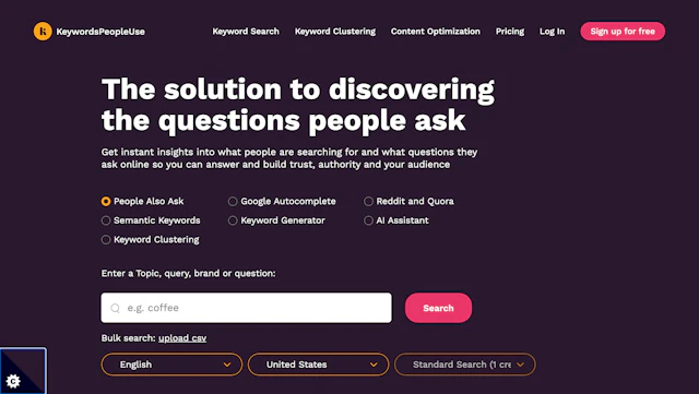 KeywordsPeopleUse - AI Tool Logo & Interface