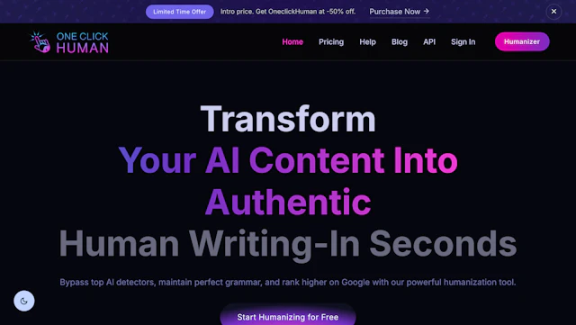One Click Human - AI Tool Logo & Interface