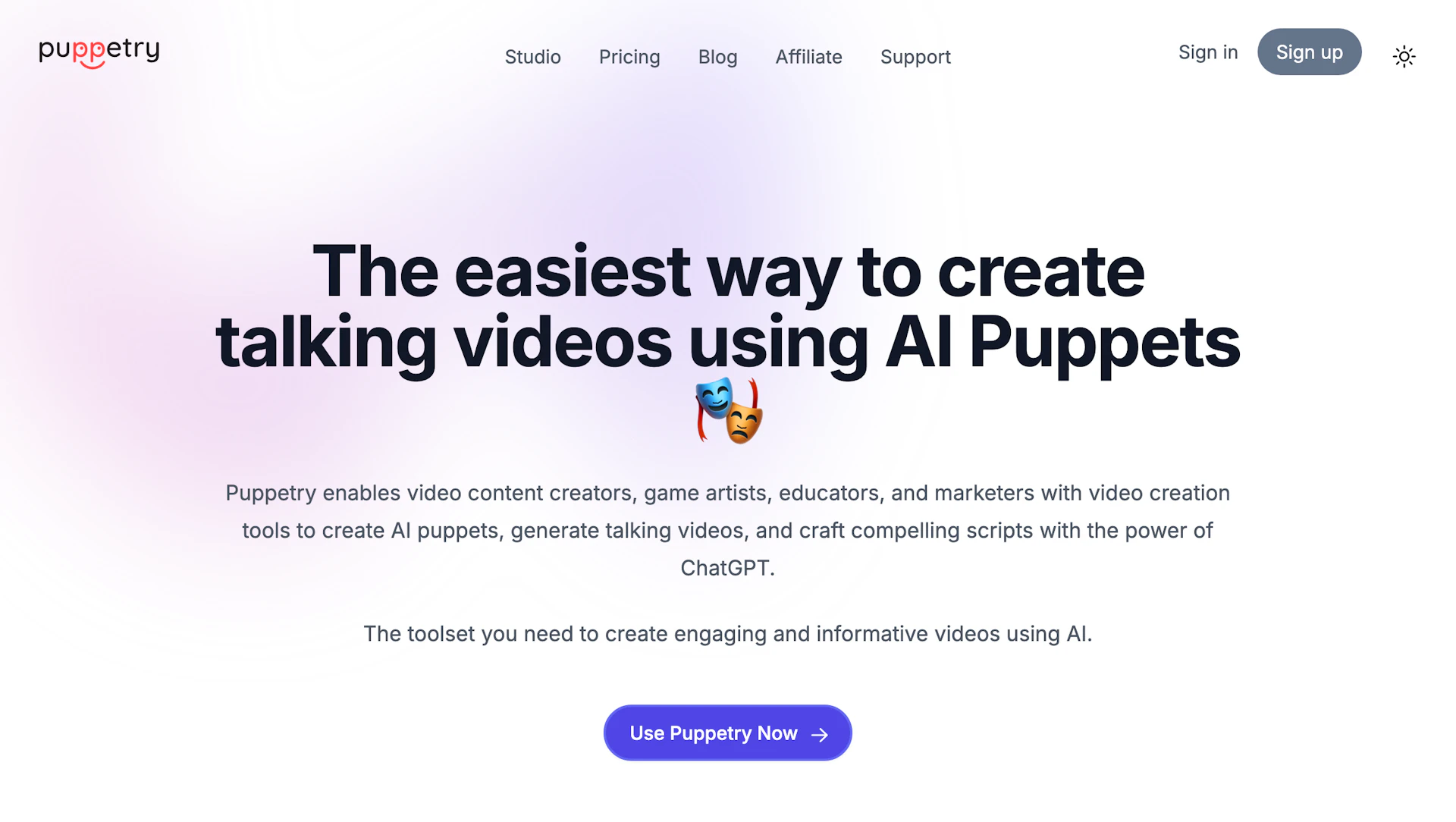Puppetry - AI Tool Features, UI & Interface Overview