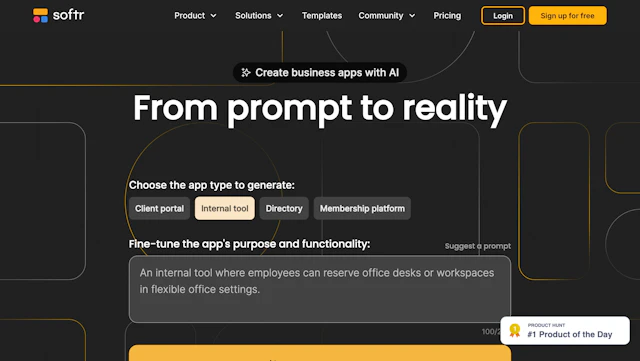 Softr AI - AI Tool Logo & Interface