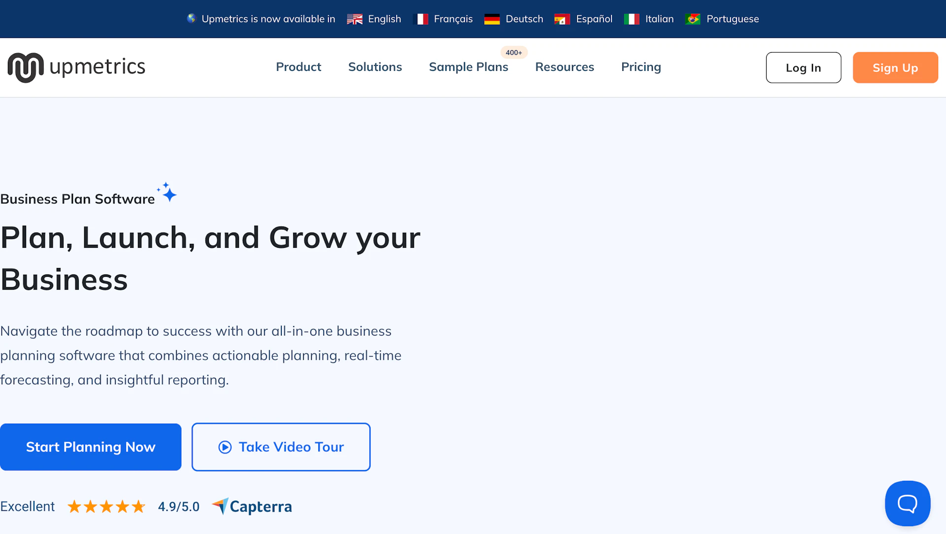 Upmetrics - AI Tool Features, UI & Interface Overview