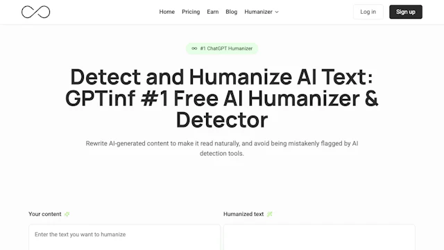 GPTinf - AI Tool Logo & Interface