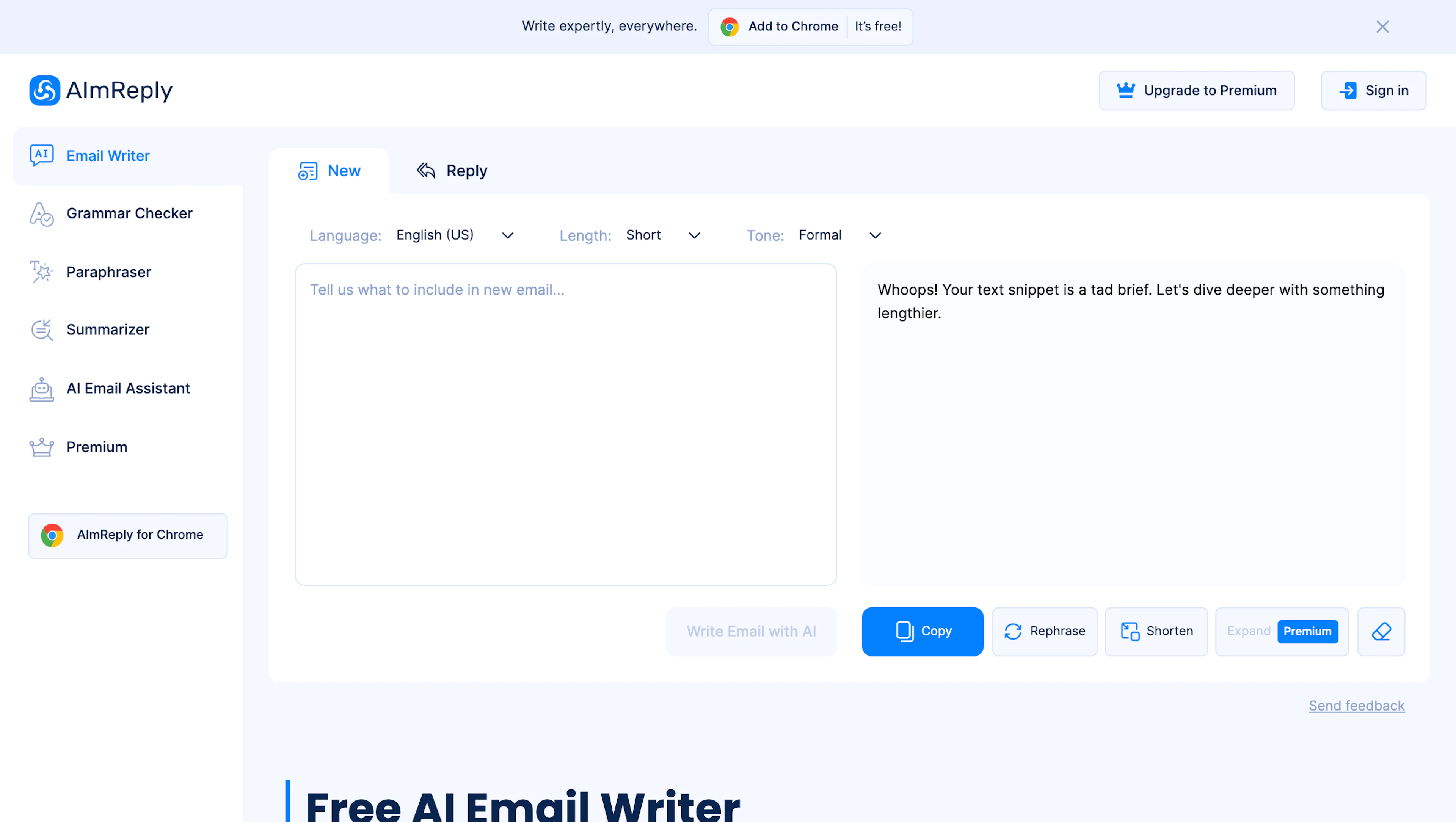 AimReply - AI Tool Features, UI & Interface Overview