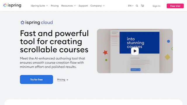 iSpring Page - AI Tool Logo & Interface