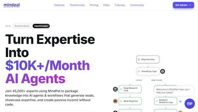 MindPal - AI Tool Logo & Interface