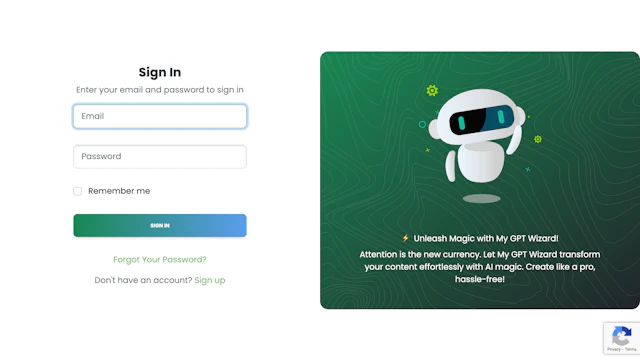 My GPT Wizard - AI Tool Logo & Interface