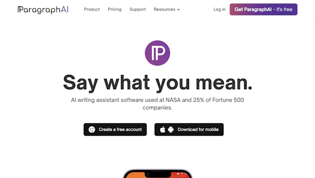 Paragraph AI - AI Tool Logo & Interface
