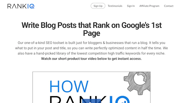 RankIQ - AI Tool Logo & Interface