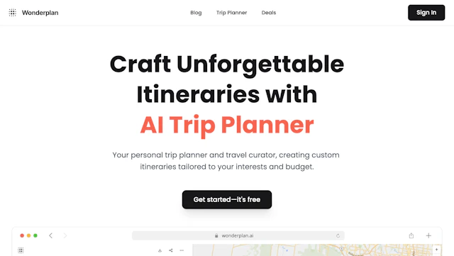 Wonderplan - AI Tool Logo & Interface