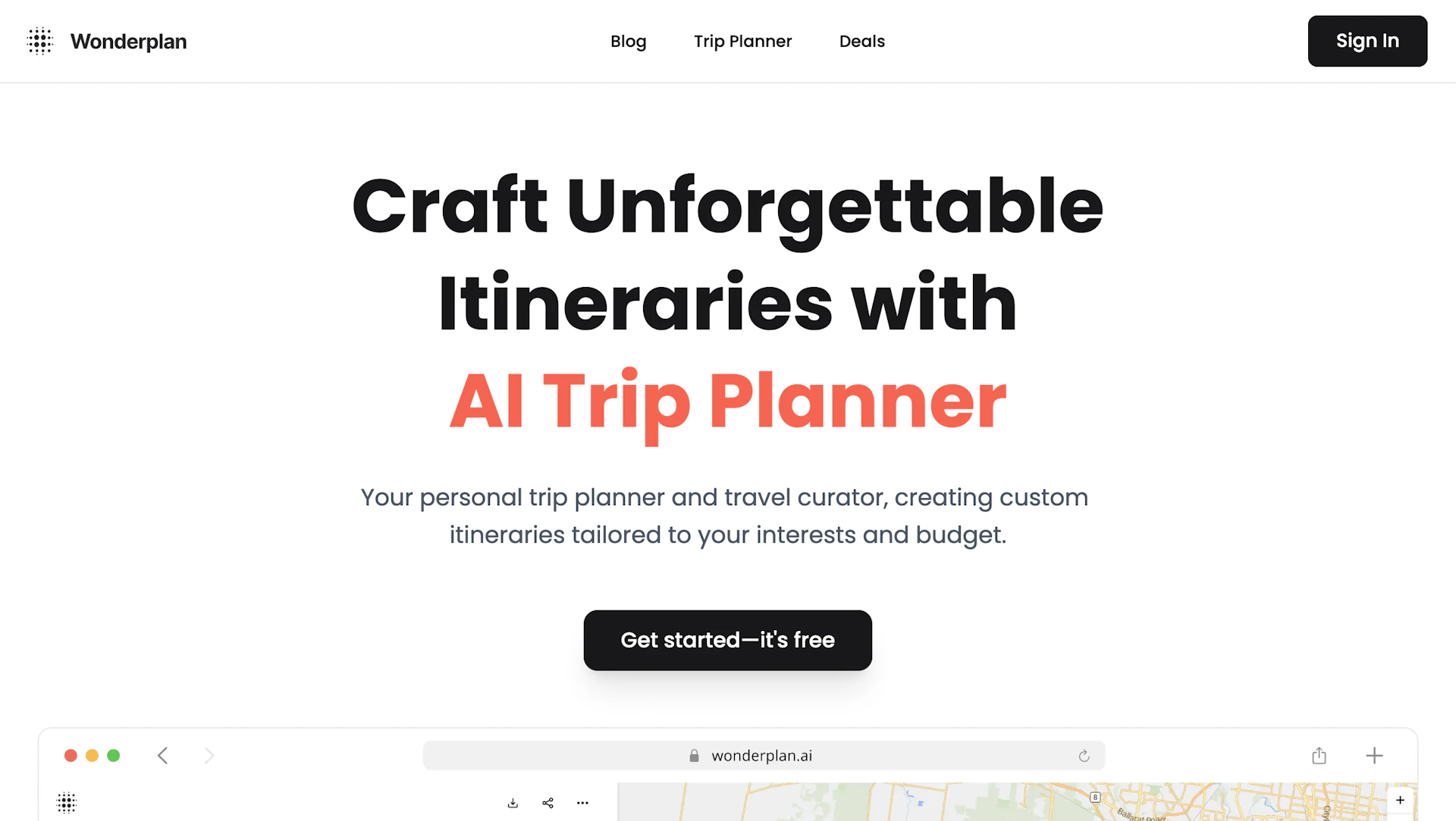 Wonderplan - AI Tool Features, UI & Interface Overview