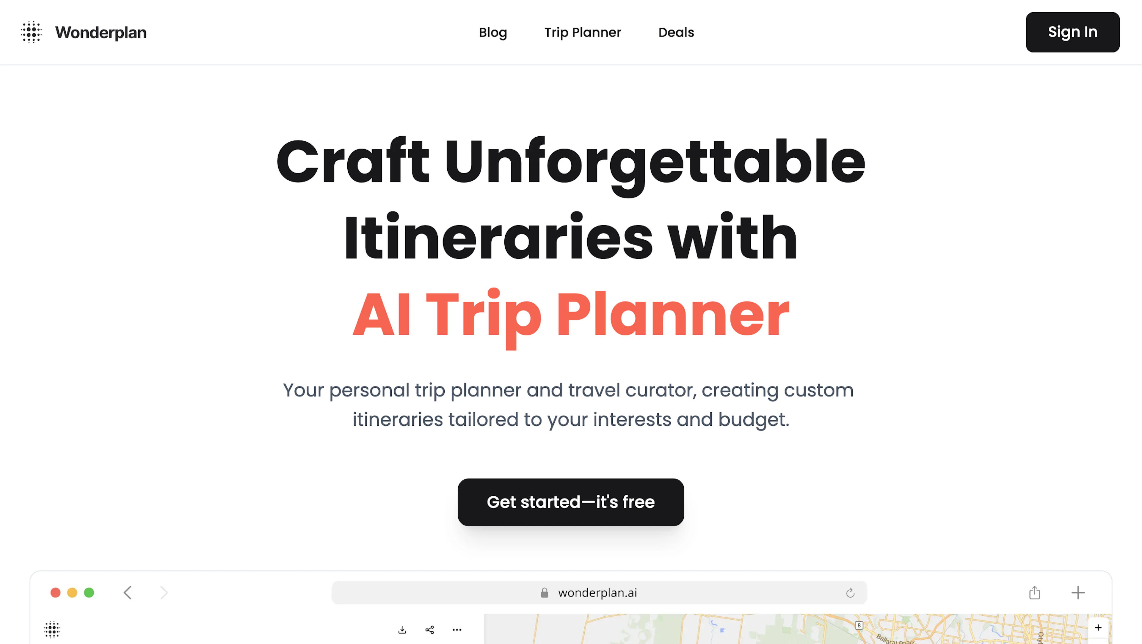 Wonderplan - AI Tool Features, UI & Interface Overview