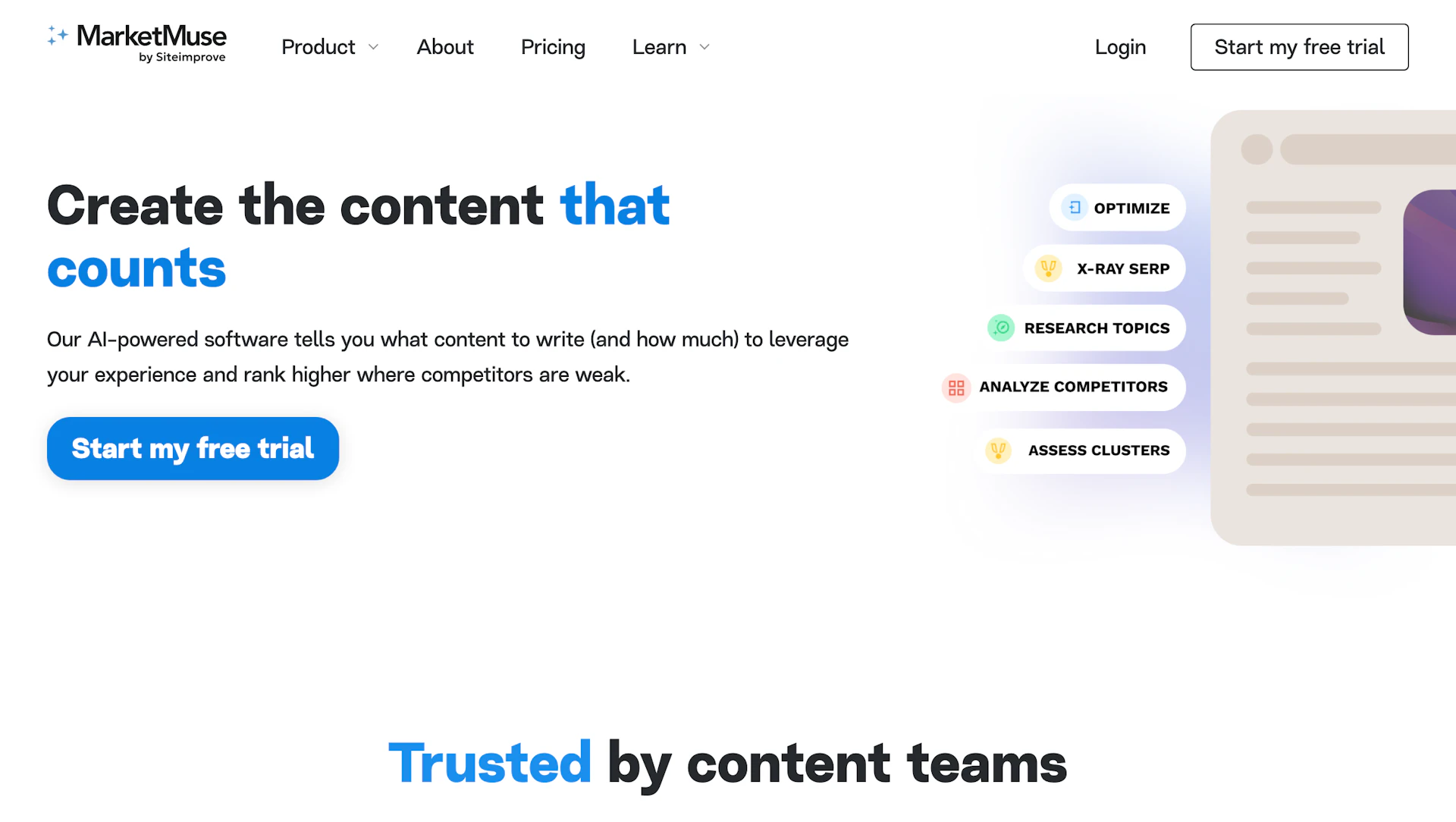 Marketmuse - AI Tool Logo & Interface Preview