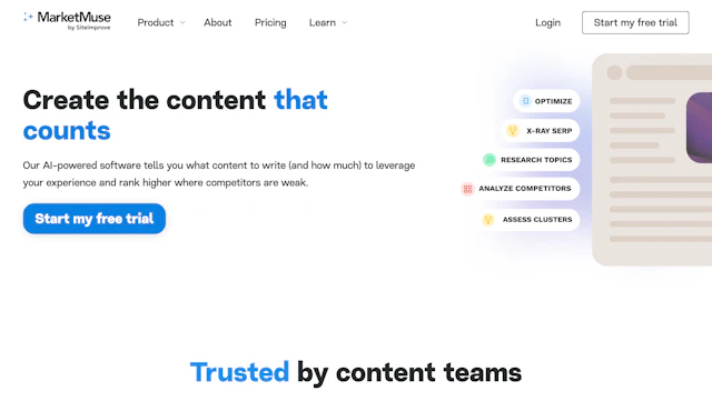 Marketmuse - AI Tool Logo & Interface