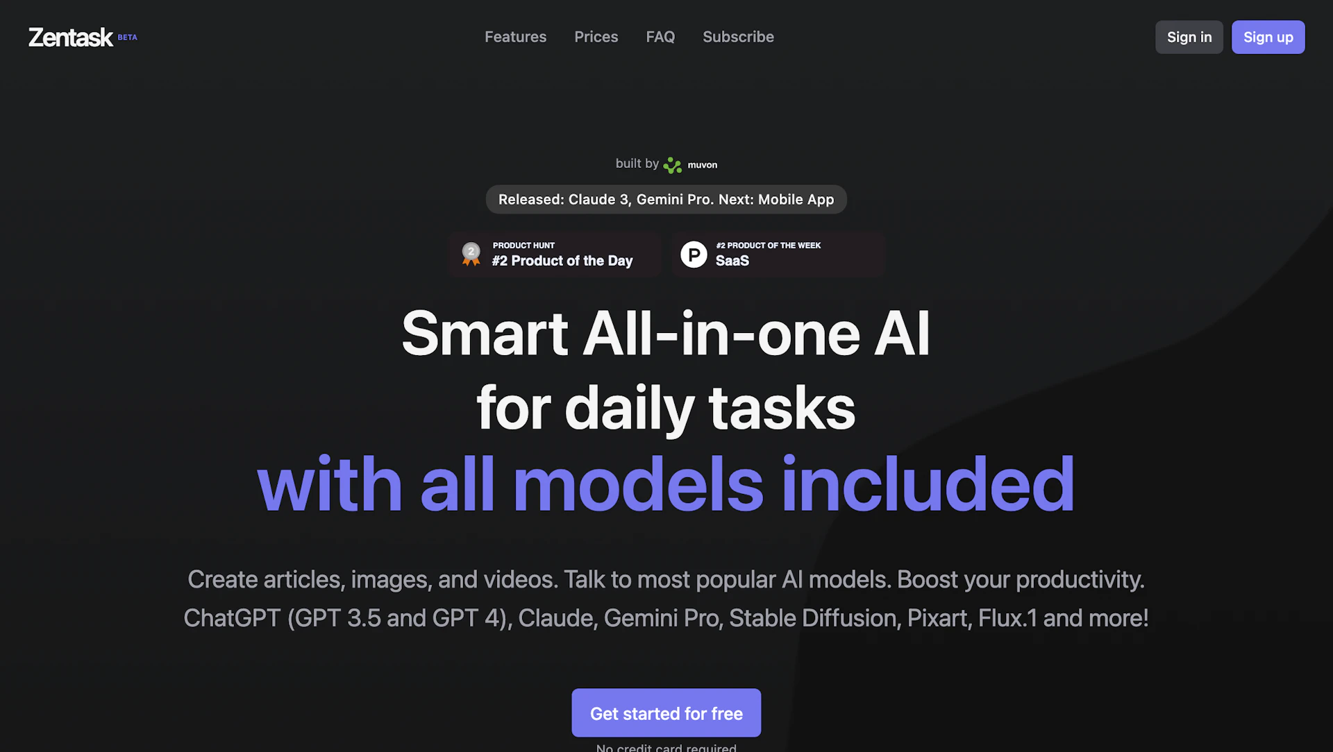 Zentask - AI Tool Features, UI & Interface Overview
