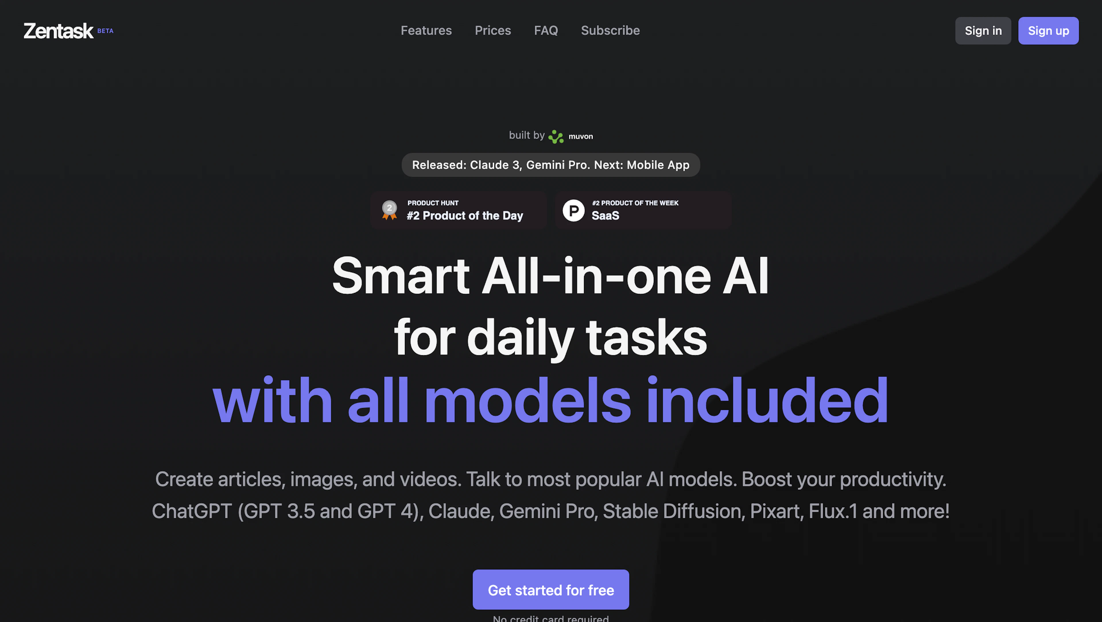 Zentask - AI Tool Features, UI & Interface Overview