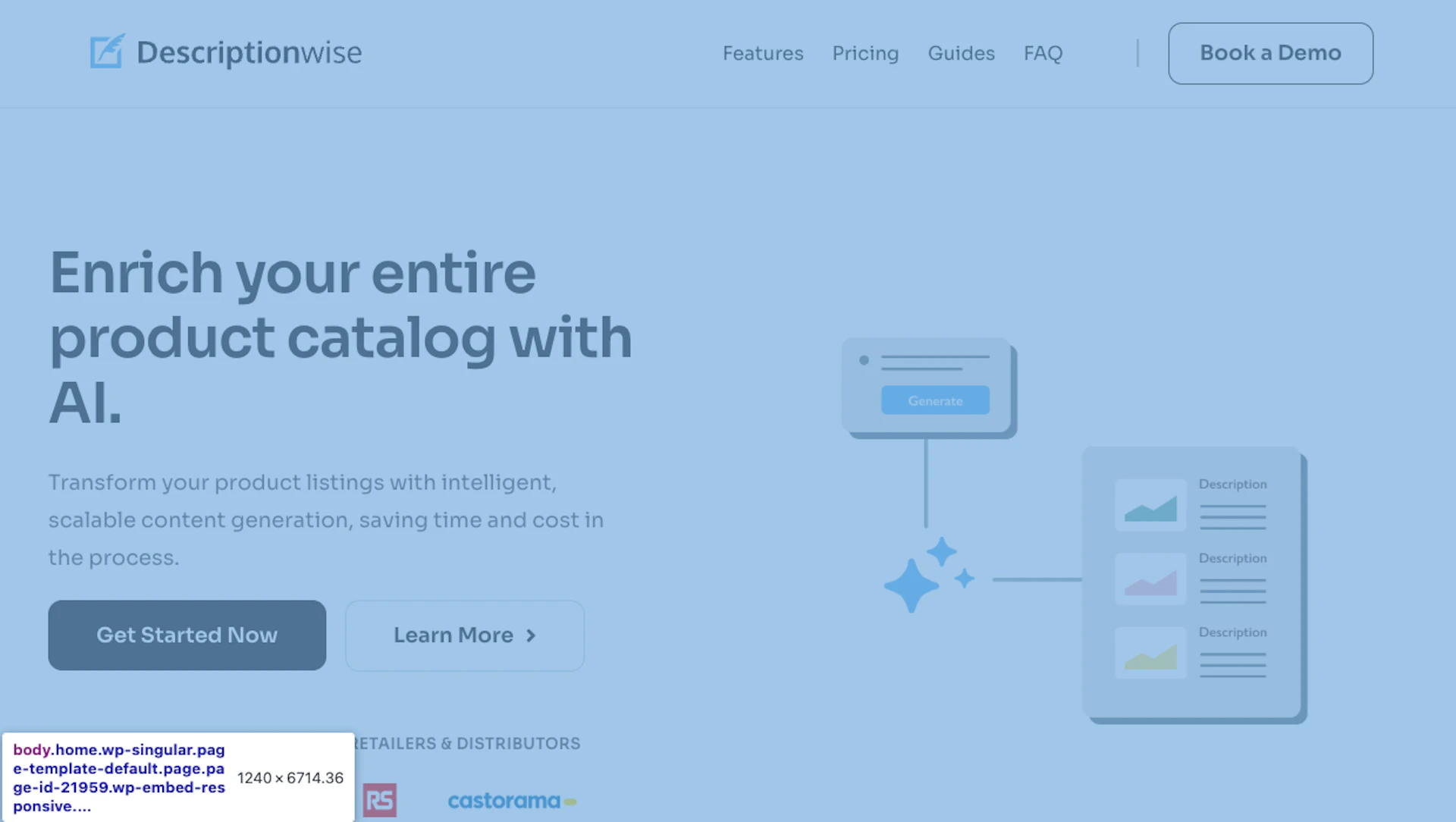 DescriptionWise - AI Tool Features, UI & Interface Overview